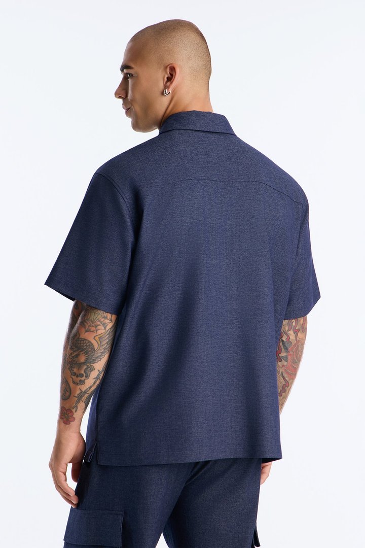 Moderne Cargo Full Zip Shirt - Navy