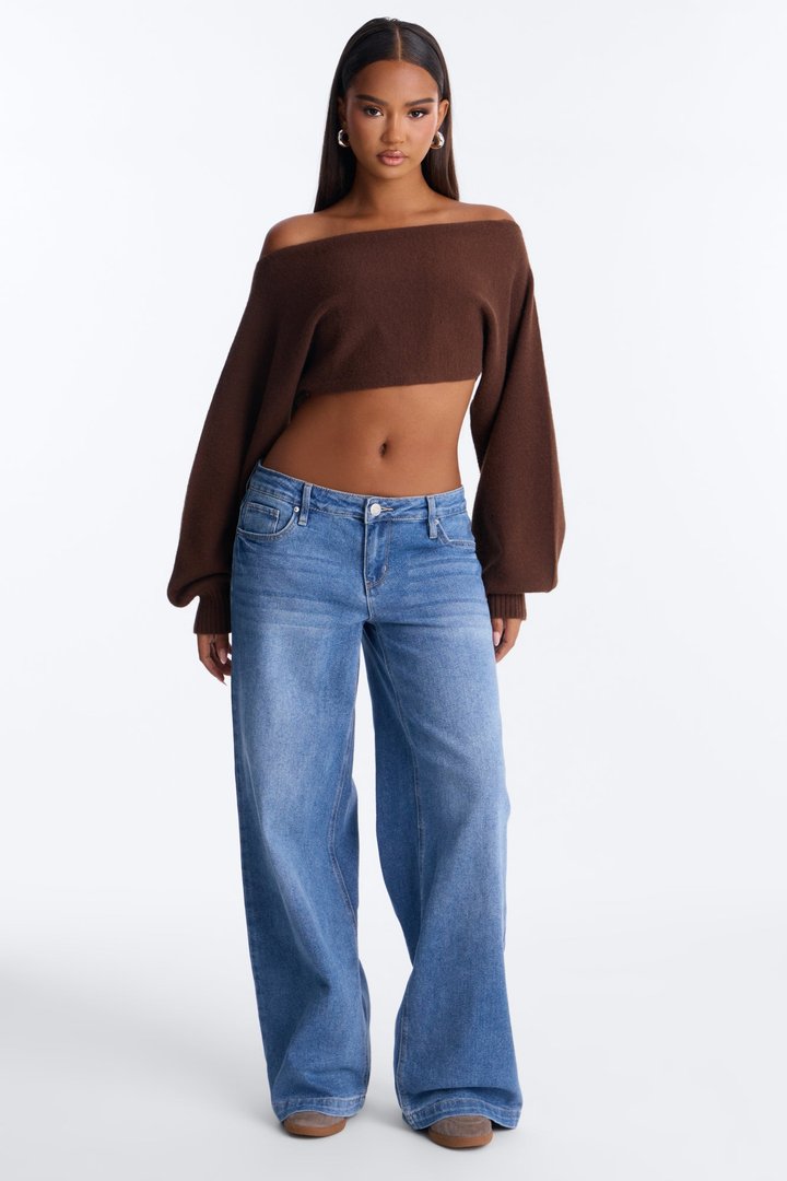 Come Find Me Mid Rise Wide Leg Jeans - Medium Wash