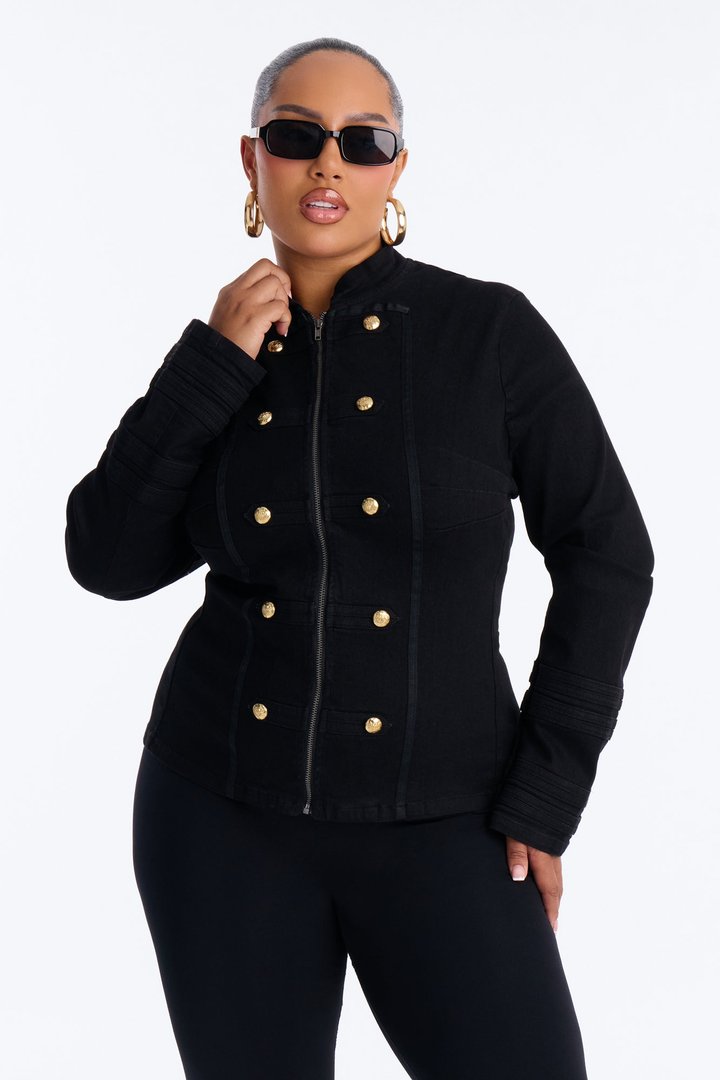 Overthrown Stretch Denim Jacket - Black