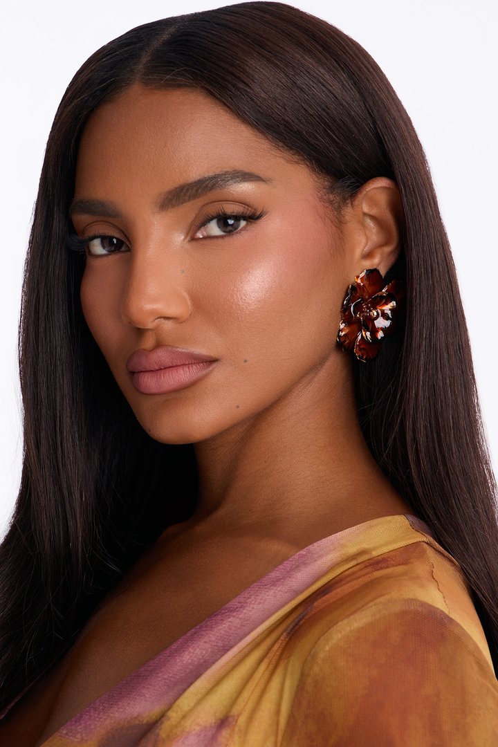 Terra Bella Floral Earrings - Brown/combo