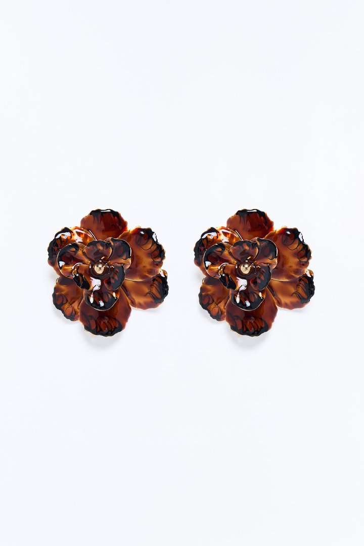 Terra Bella Floral Earrings - Brown/combo