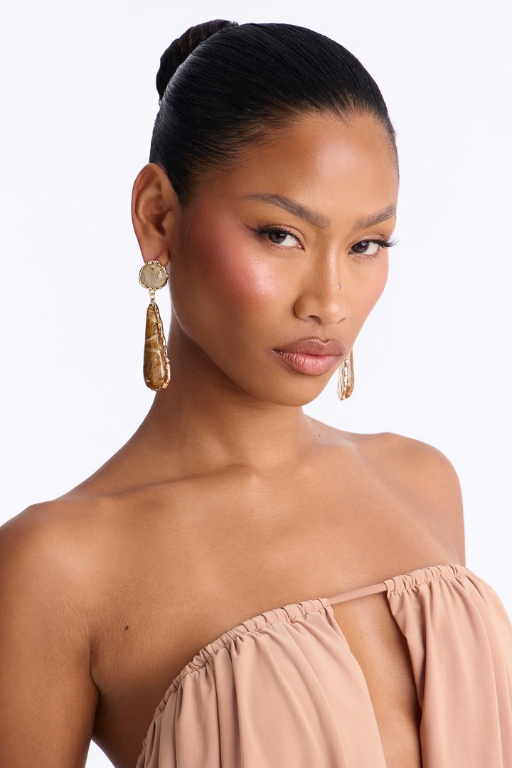 Terra Spark Drop Earrings - Brown/combo