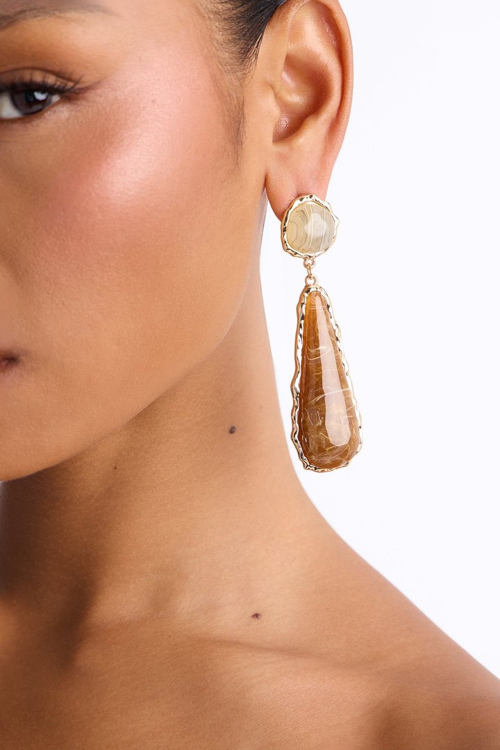 Terra Spark Drop Earrings - Brown/combo
