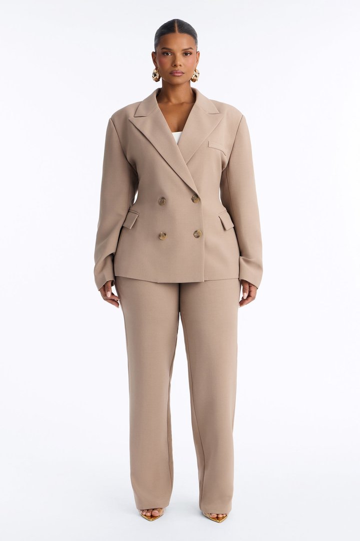 Empire Essentials Double Breasted Blazer - Stone
