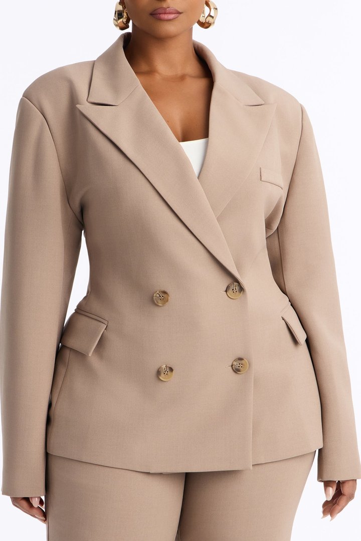 Empire Essentials Double Breasted Blazer - Stone