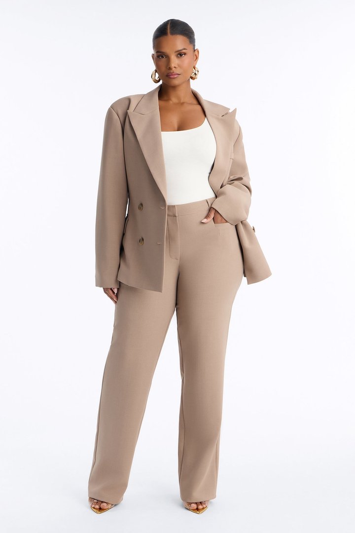 Empire Essentials Straight Leg Trouser - Stone
