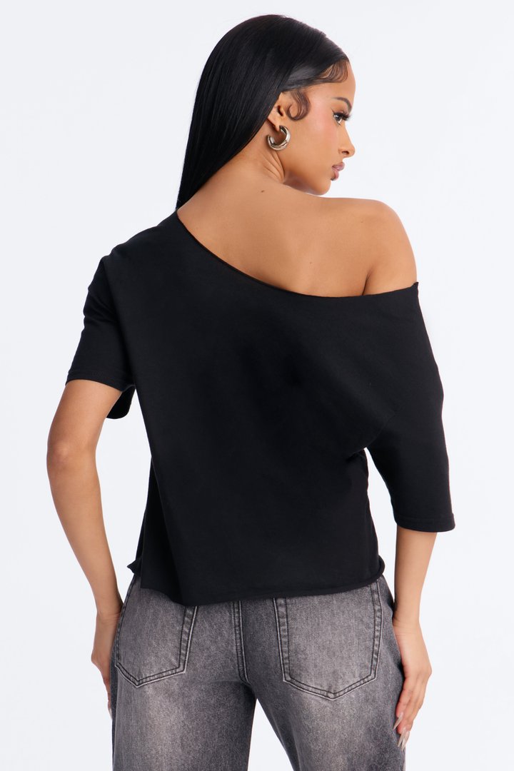 Pink Floyd Legend Off Shoulder Baby Tee - Black