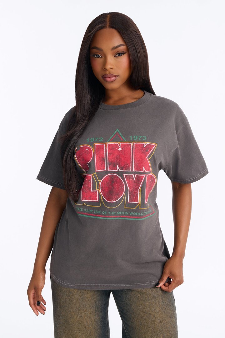 Pink Floyd Vintage Washed Oversized Tee - Charcoal