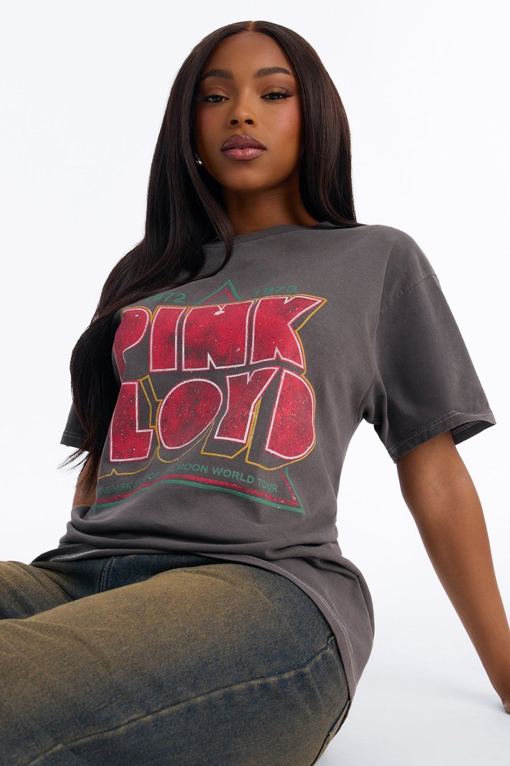 Pink Floyd Vintage Washed Oversized Tee - Charcoal