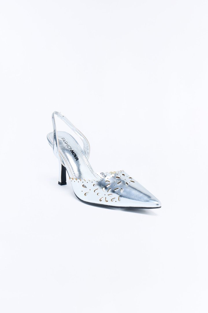 Pixie Glow Slingback Heels - Silver