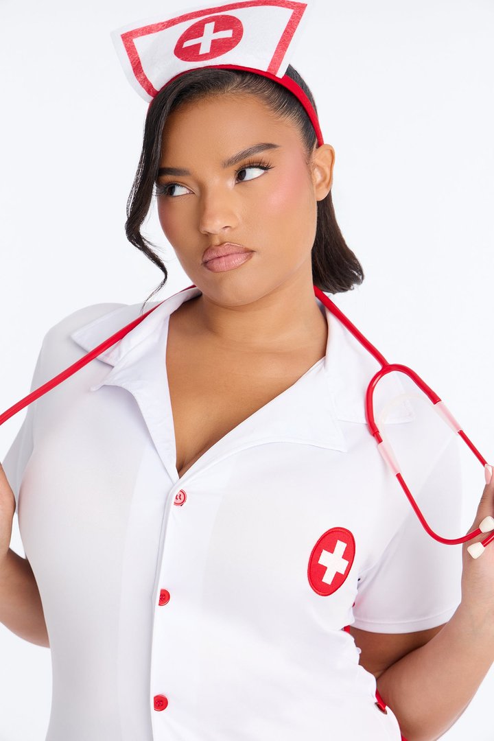 Nurse For You 4 Piece Costume Set - White/combo