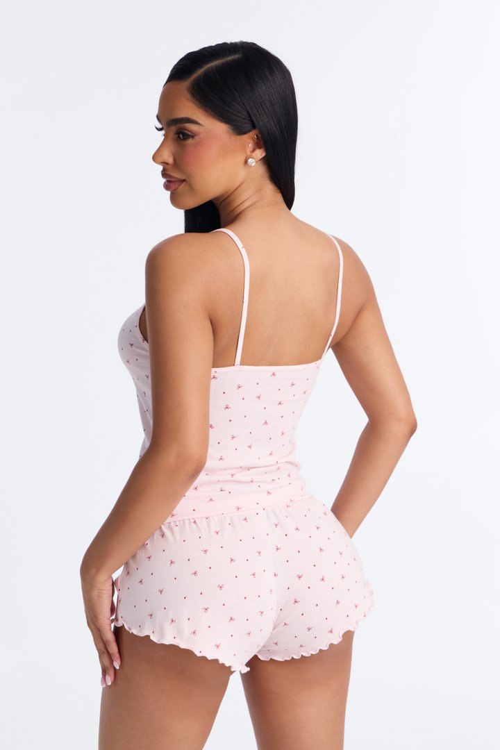 Sleepy Babe Bows PJ Short Set - Light Pink