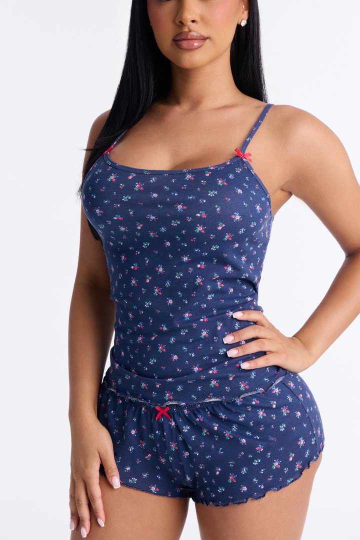 Sleepy Babe Bows PJ Short Set - Navy