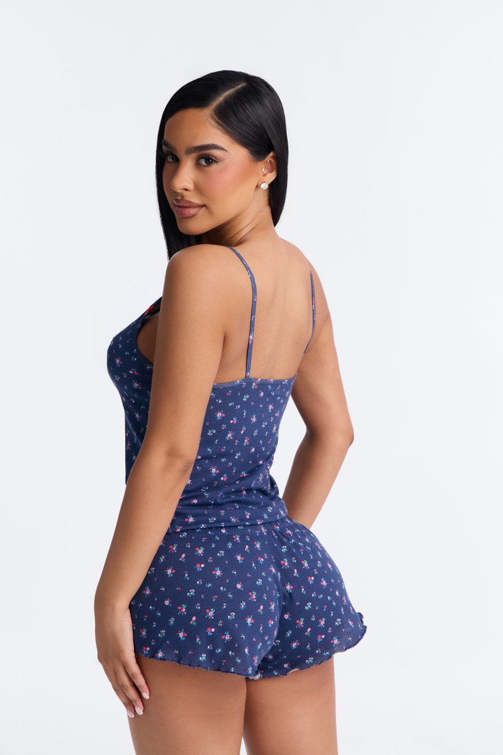 Sleepy Babe Bows PJ Short Set - Navy