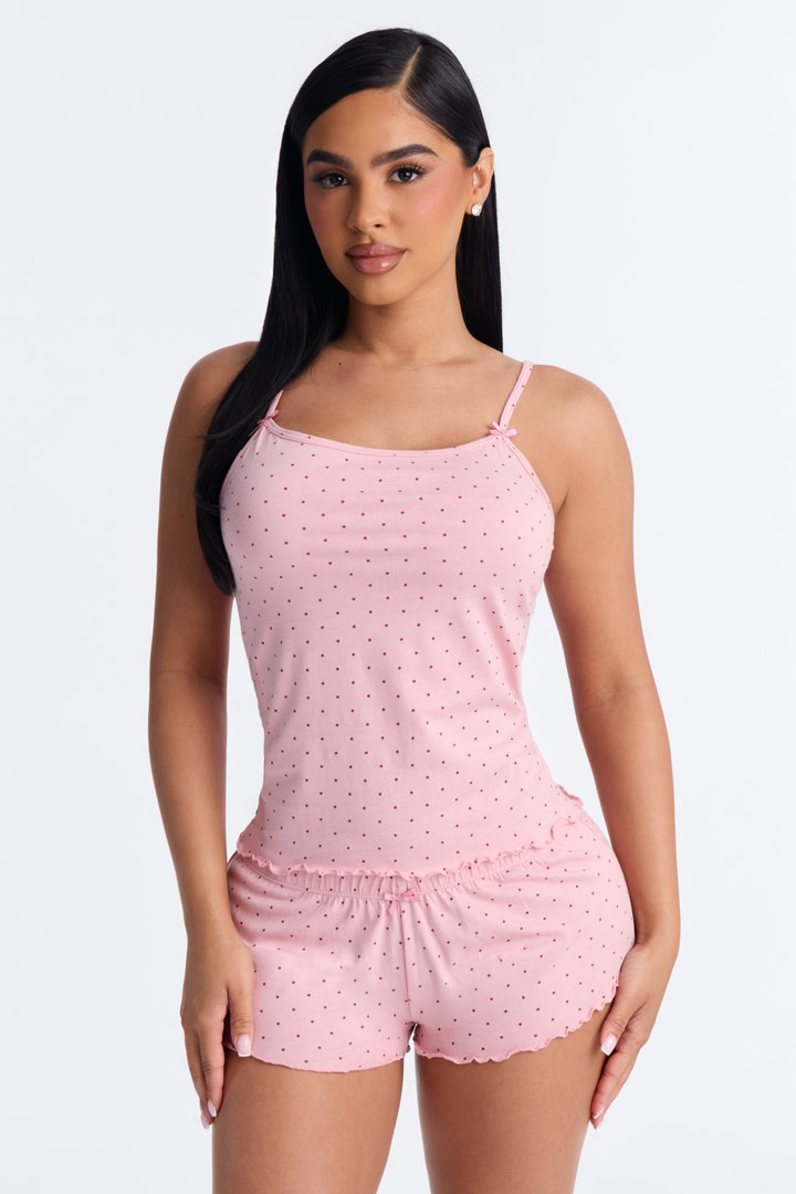 Sleepy Babe Bows PJ Short Set - Soft Pink