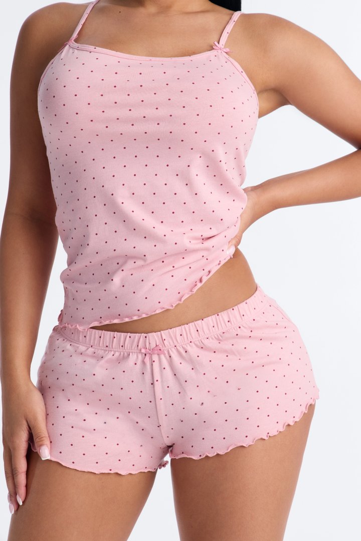 Sleepy Babe Bows PJ Short Set - Soft Pink