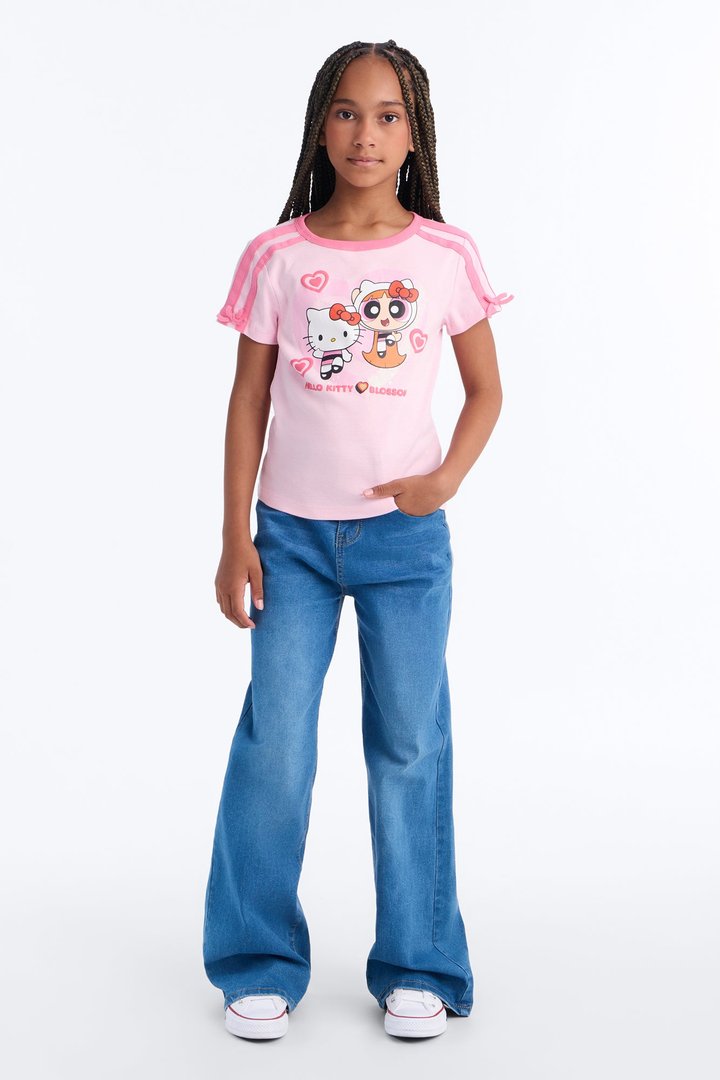 Mini Perfect Timing Wide Leg Jeans - Medium Blue Wash