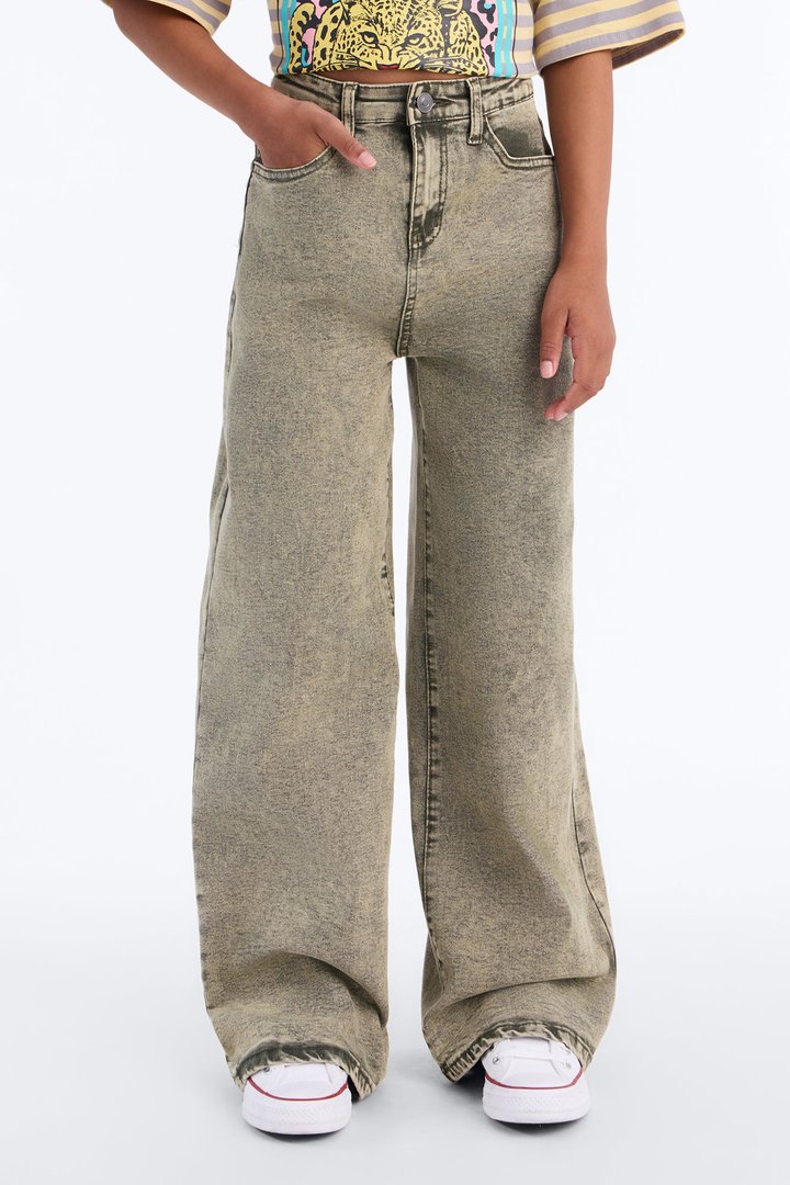 Mini Perfect Timing Wide Leg Jeans - Moss