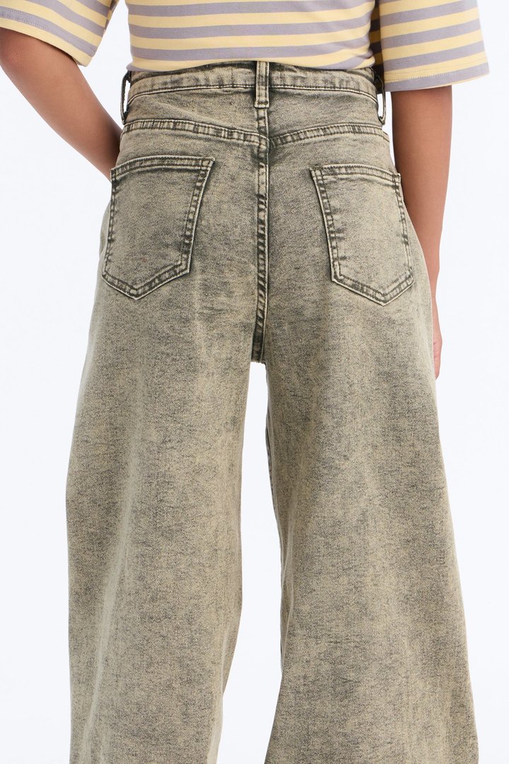 Mini Perfect Timing Wide Leg Jeans - Moss