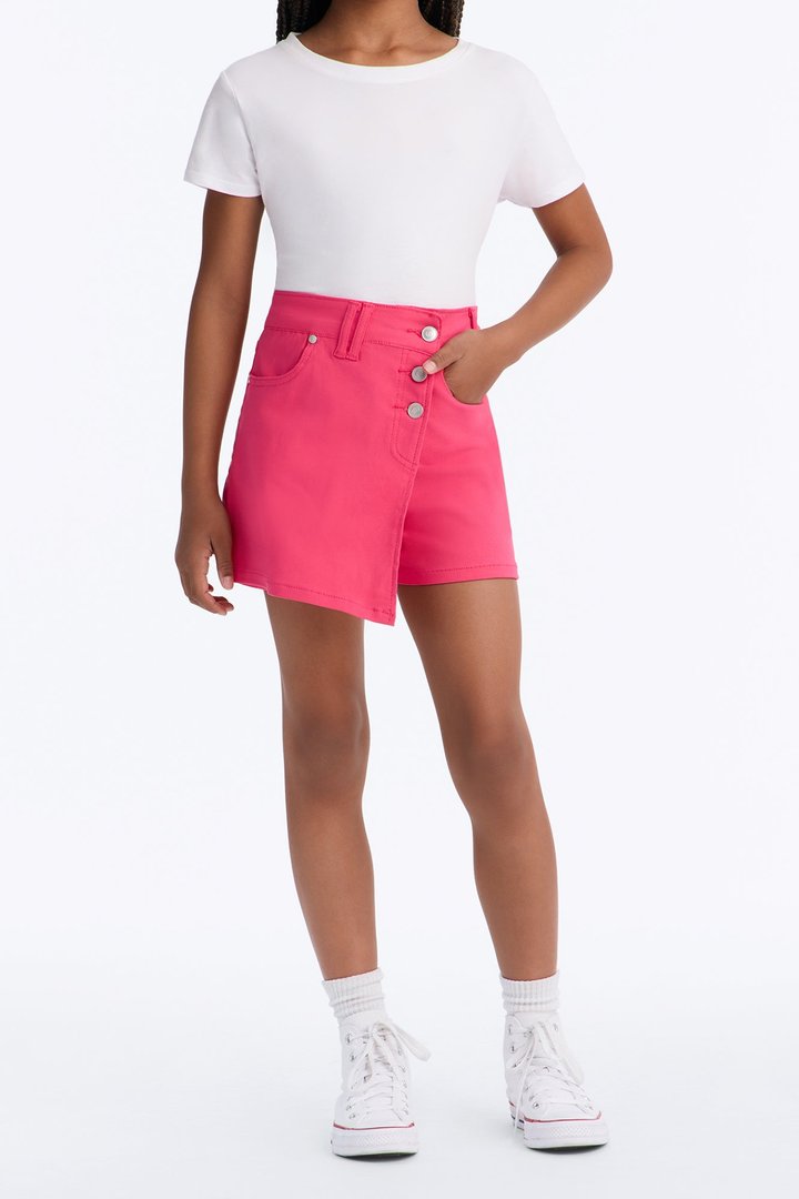 Mini Bestie For The Restie Denim Skort - Hot Pink