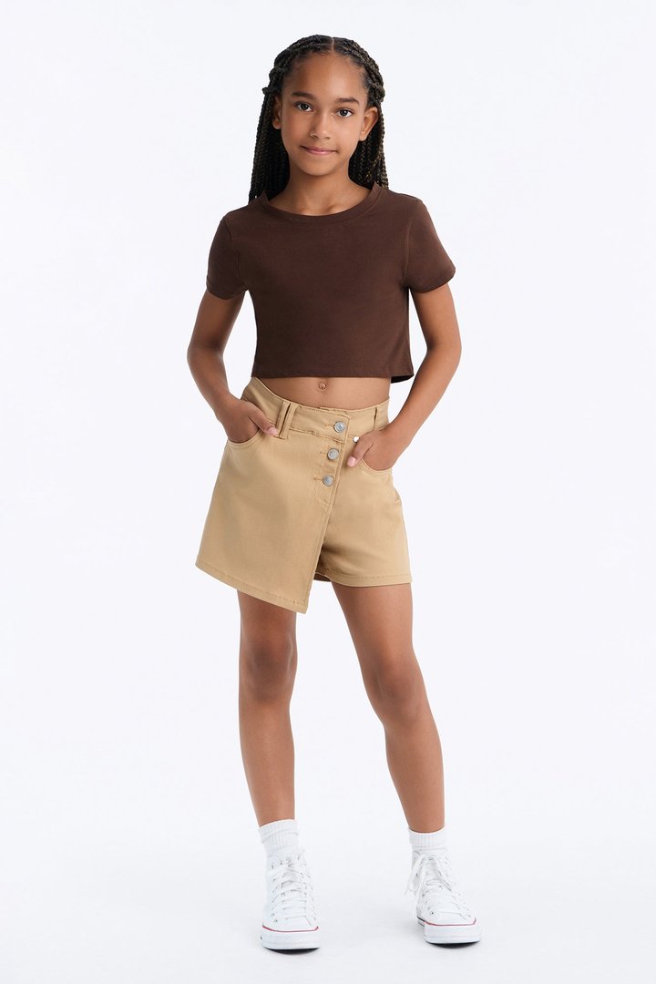 Mini Bestie For The Restie Denim Skort - Khaki