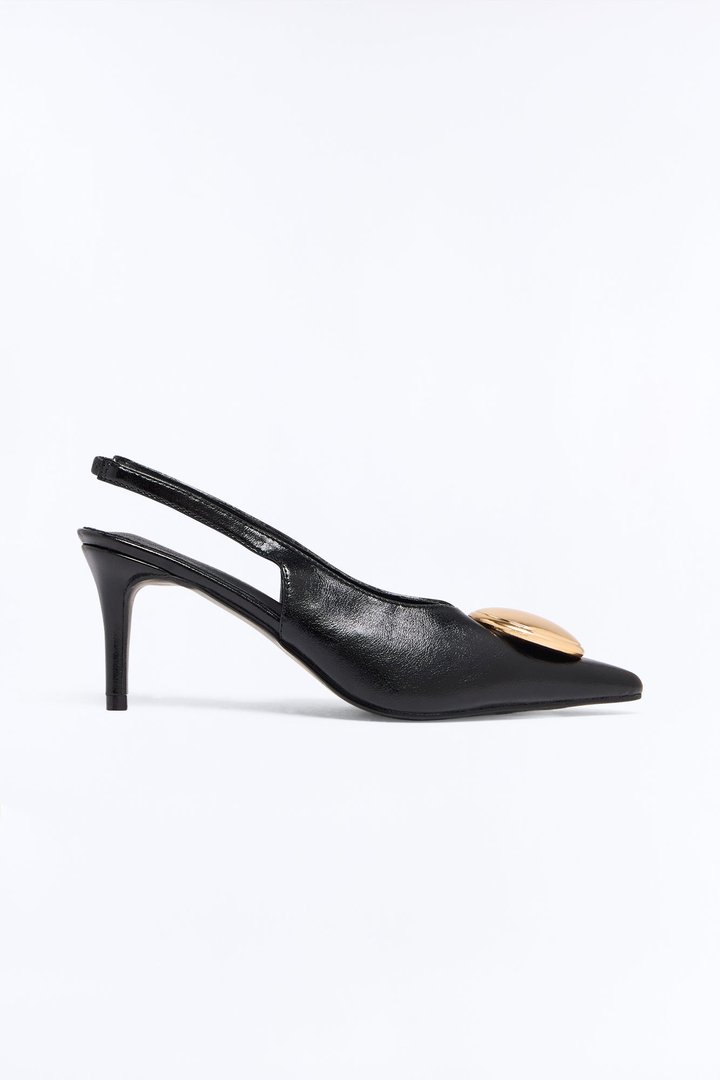 Solana Hardware Slingback Pumps - Black