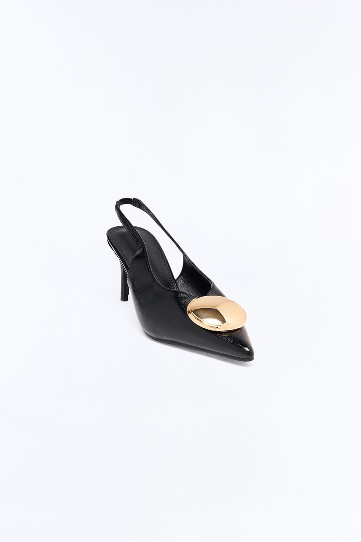 Solana Hardware Slingback Pumps - Black