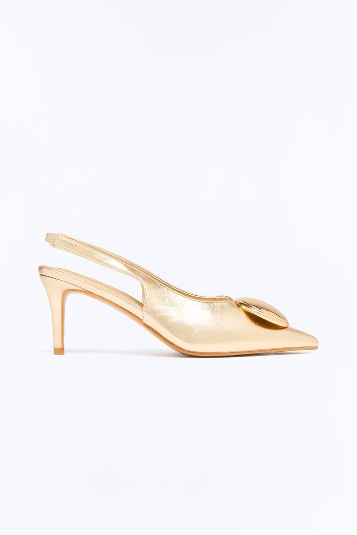 Solana Hardware Slingback Pumps - Gold