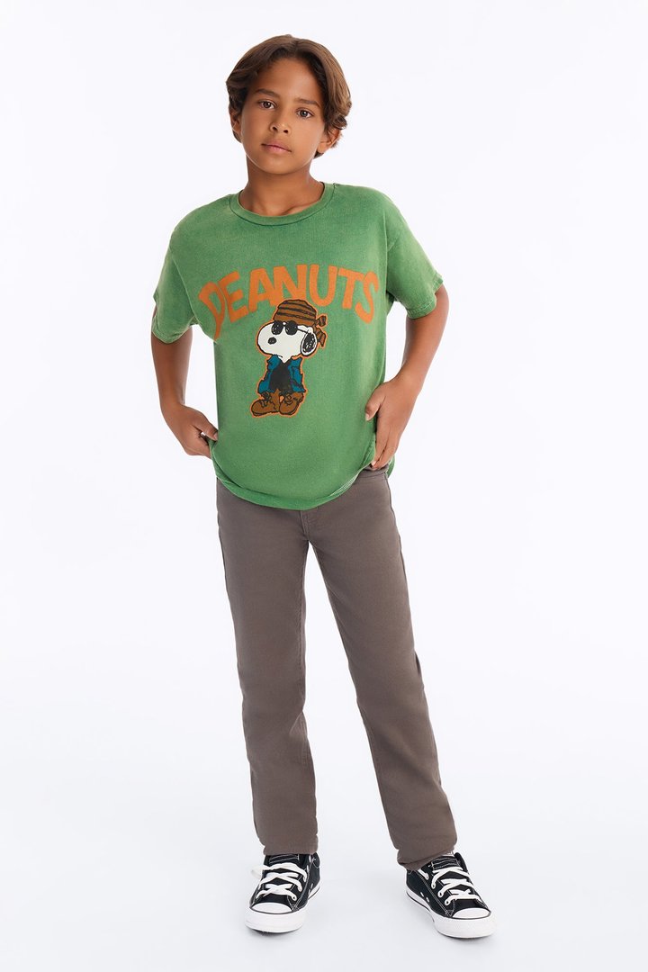 Mini Peanuts Cool Vibes Graphic Short Sleeve Tee - Hunter Green