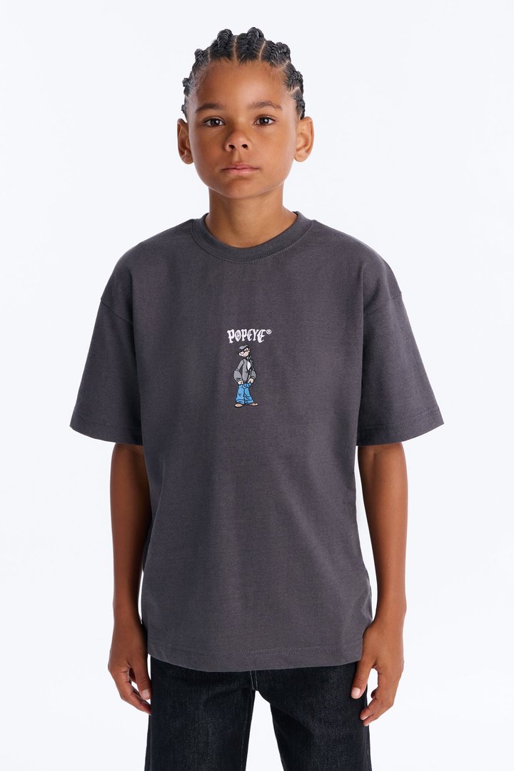 Mini Popeye Old Skool Short Sleeve Tee - Grey
