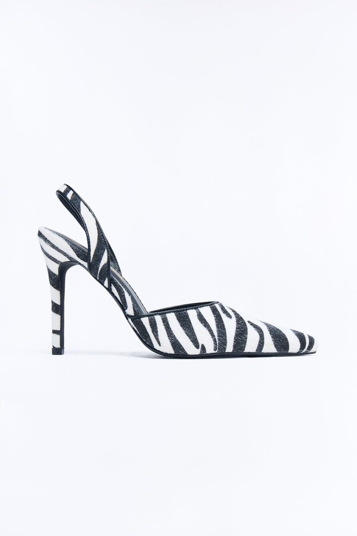 On The Prowl Slingback Pumps - Black/White