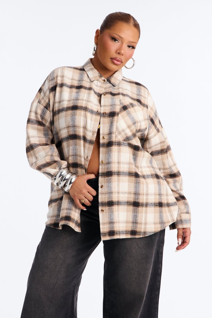 Kimberlee Plaid Shirt - Brown/combo