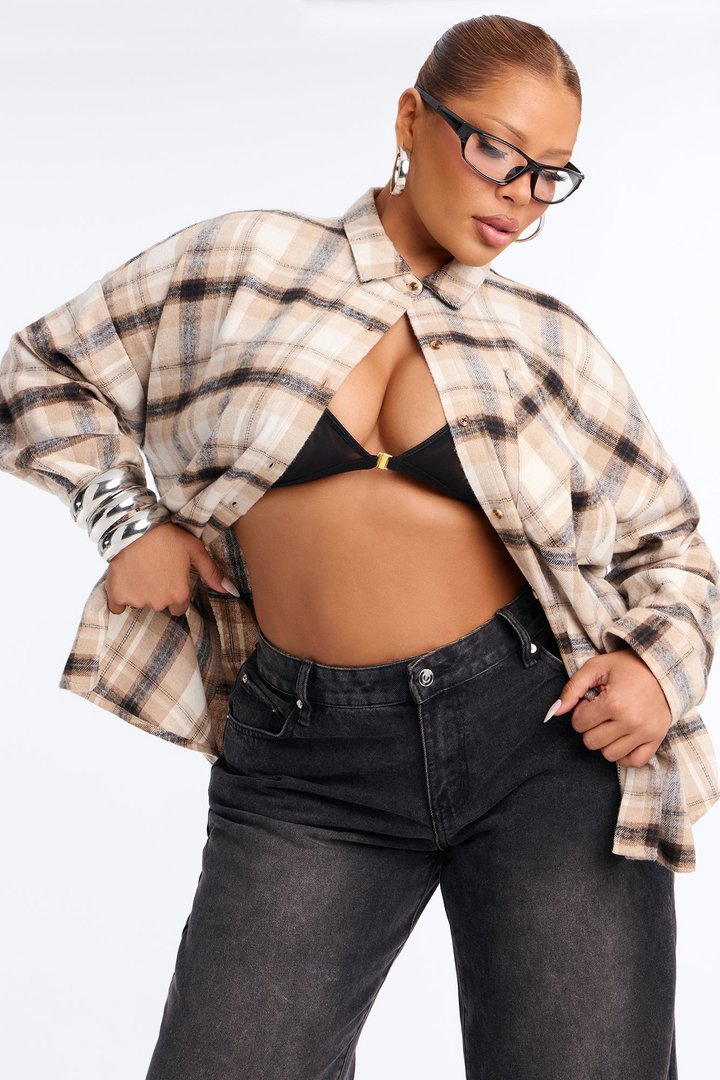 Kimberlee Plaid Shirt - Brown/combo