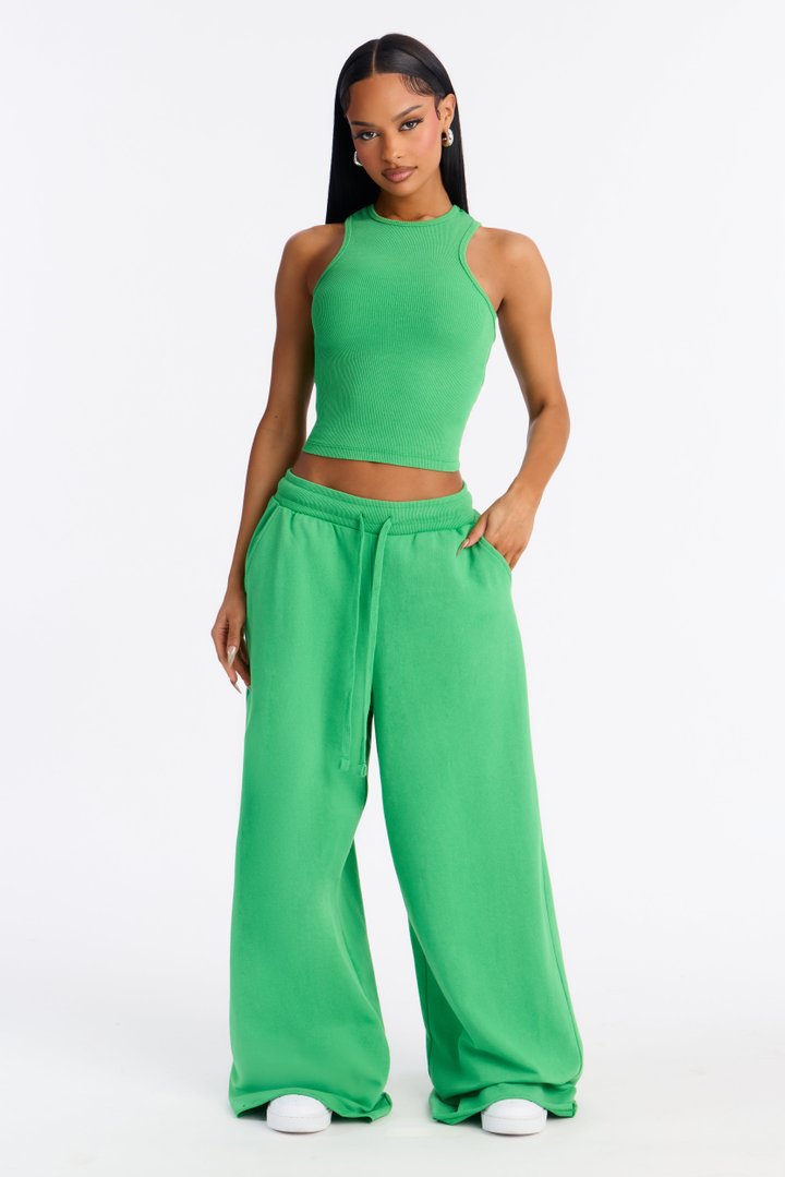 So Chill French Terry Pant Set - Kelly Green