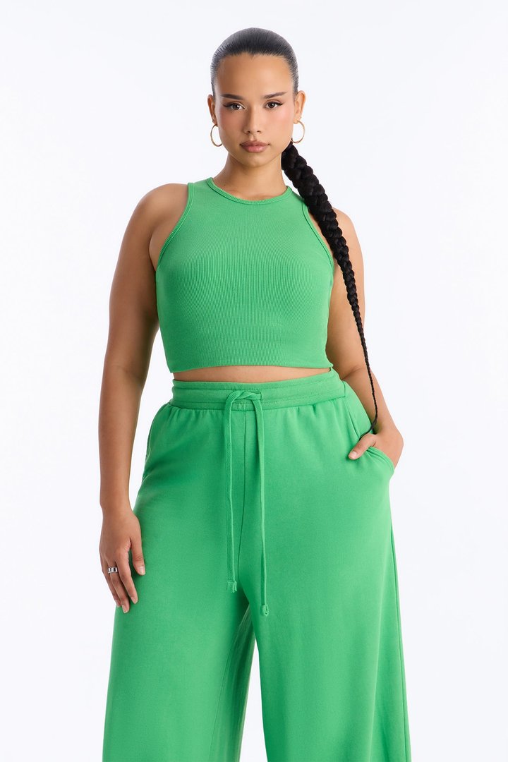 So Chill French Terry Pant Set - Kelly Green