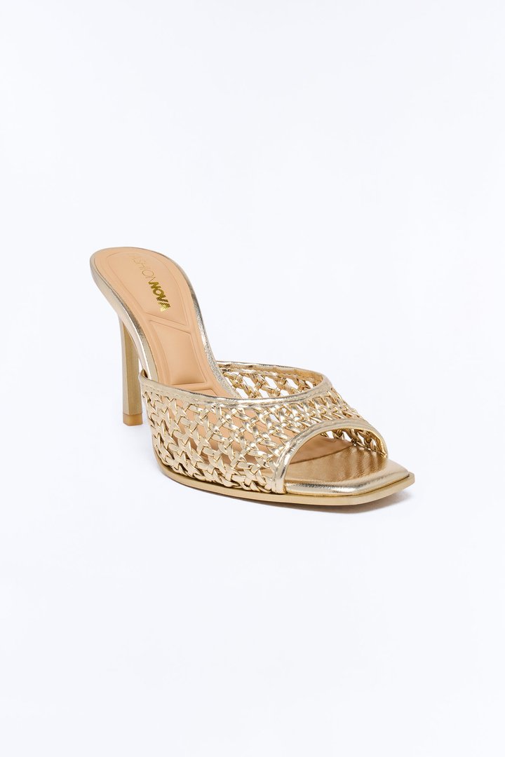 Say Less Stiletto Heeled Sandals - Gold