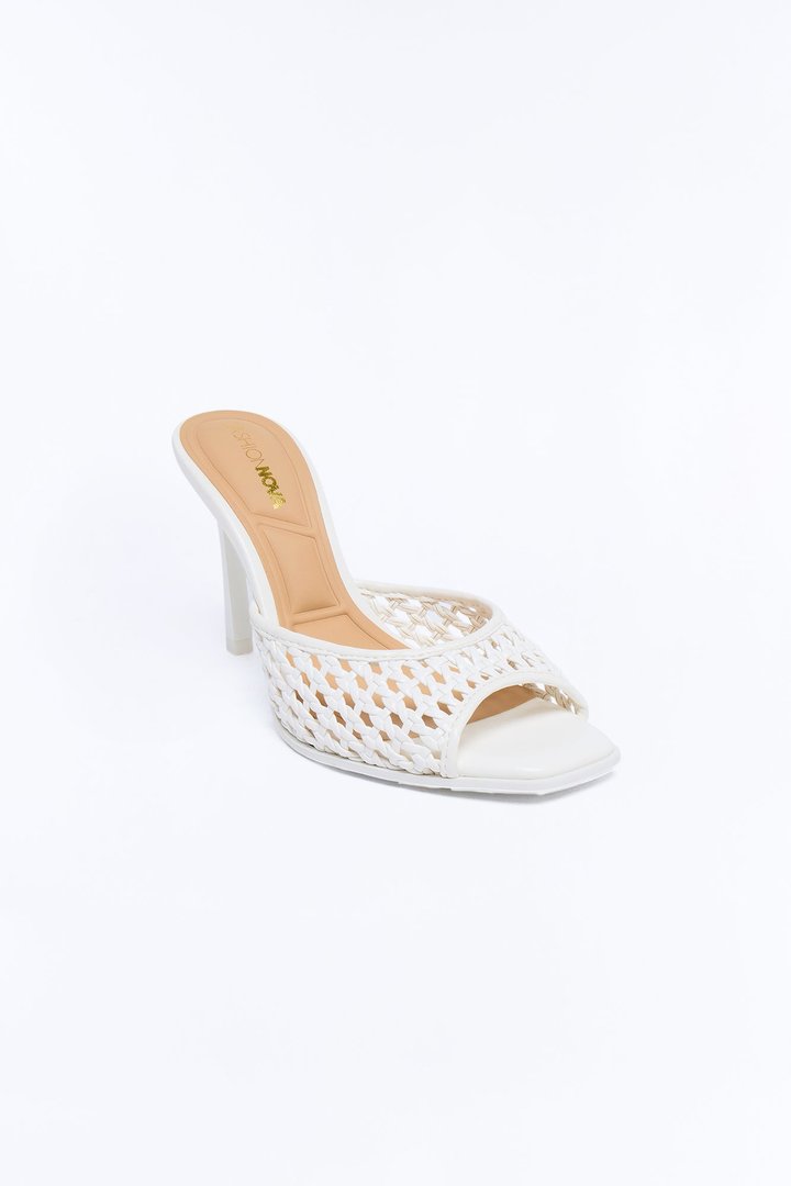Say Less Stiletto Heeled Sandals - White