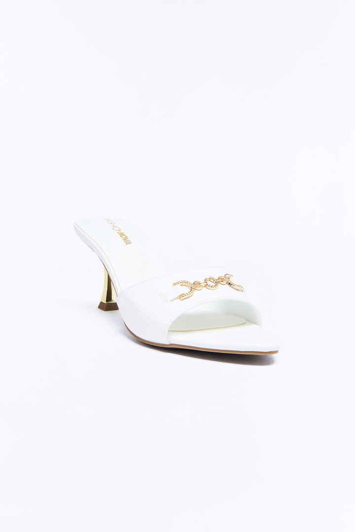 My Mood Hardware Heels - White
