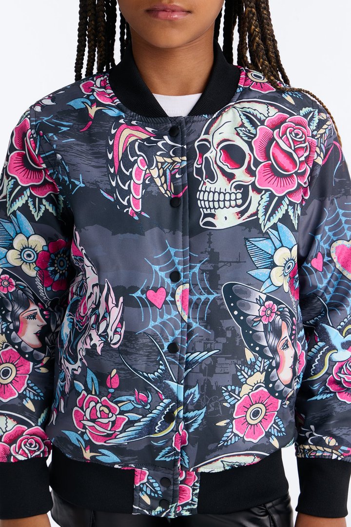 Mini Live Your Life Bomber Jacket - Black