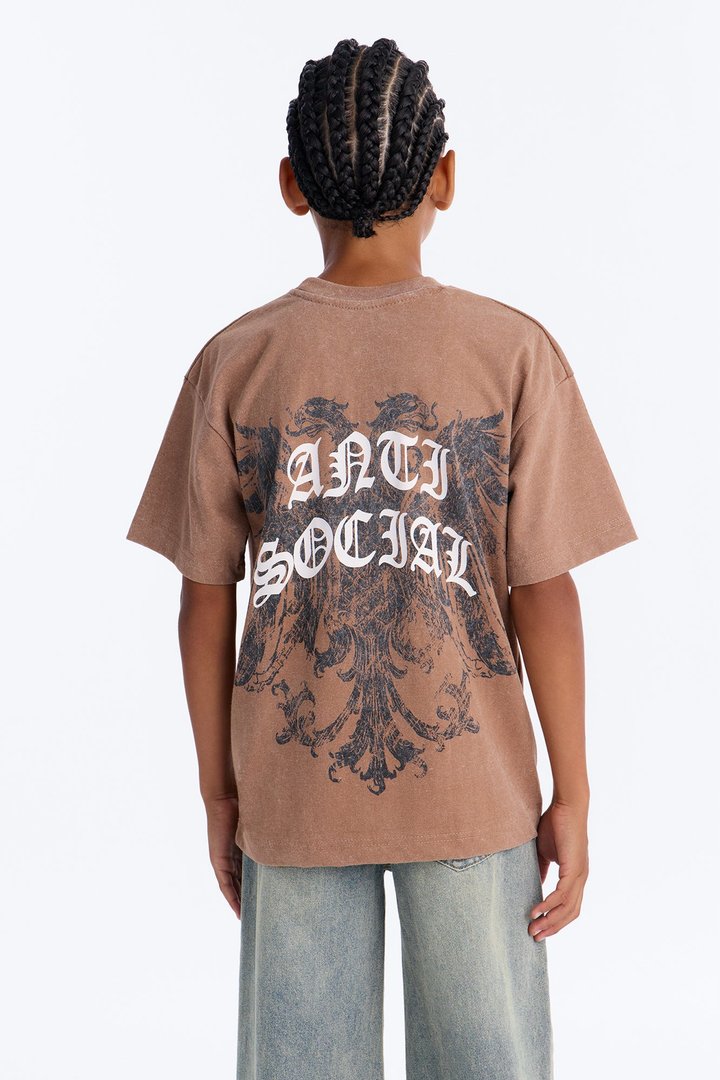 Mini Anti Social Soul Short Sleeve Tee - Brown