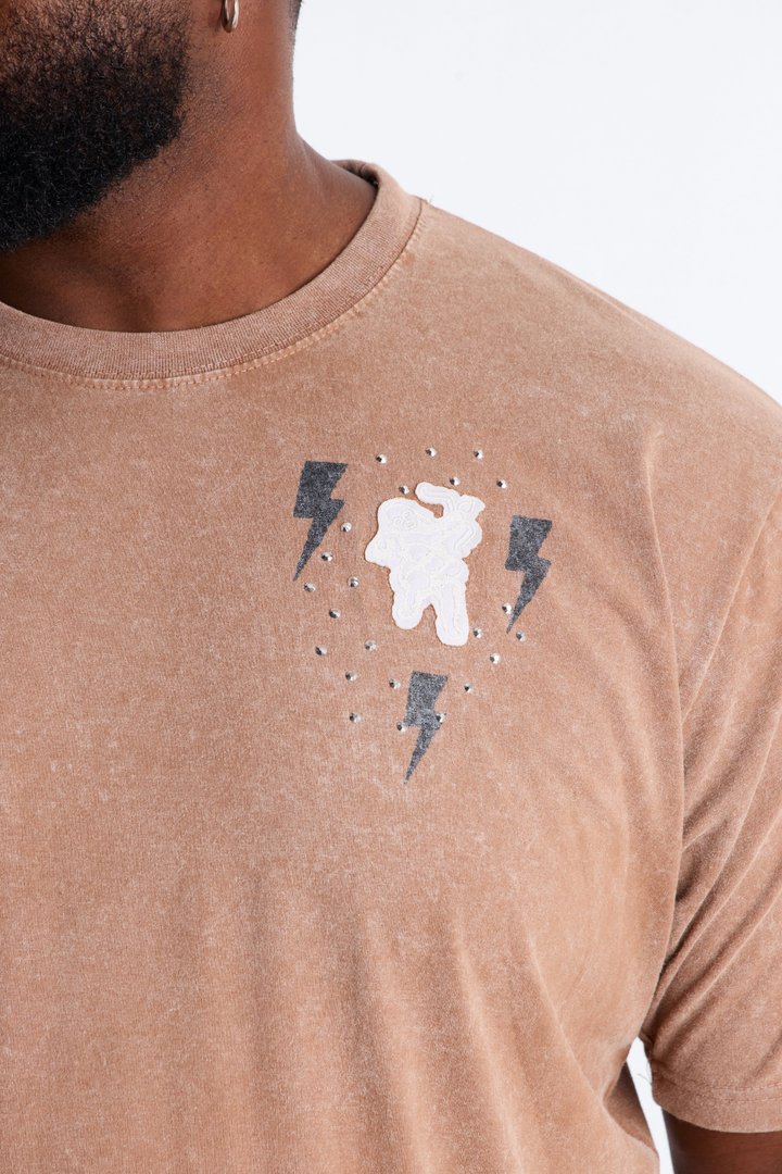 Anti Social Soul Raw Patch Short Sleeve Tee - Brown