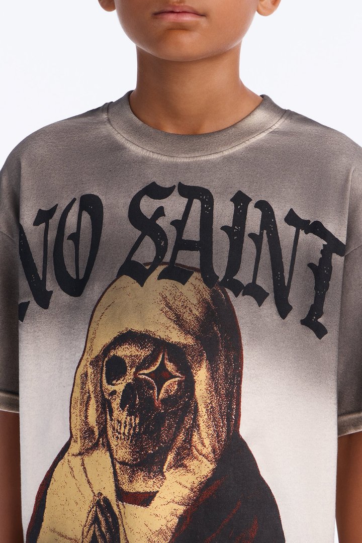 Mini Life Of A Hustler Heavy Weight Boxy Short Sleeve Tee - Grey