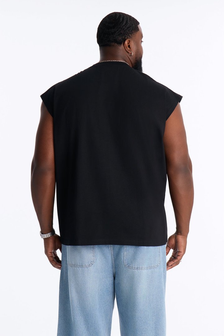 No Love Heavy Weight Muscle Tee - Black Wash