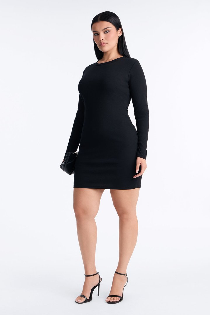 Rhiannon Ribbed Mini Dress - Black