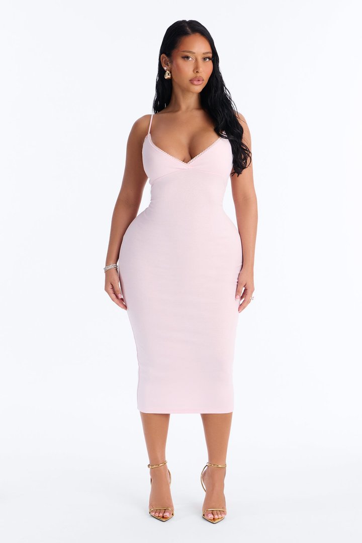 Blair Spaghetti Strap Midi Dress - LightPink