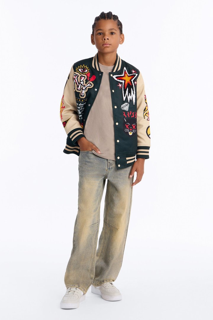 Mini Super Fly Varsity Jacket - Green