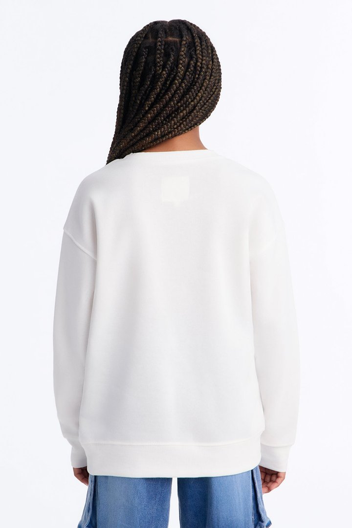 Mini Love Is All You Need Crew Neck Sweatshirt - Ivory