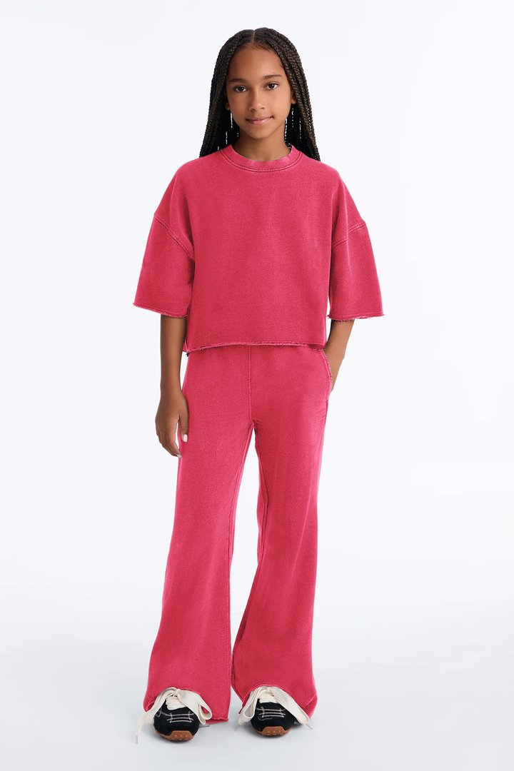 Mini Strollin' Around Pant Set - DarkRed