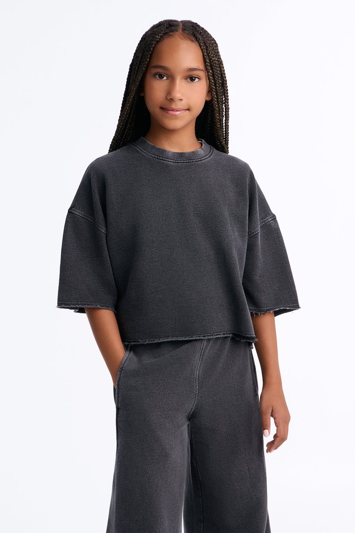 Mini Strollin' Around Pant Set - Charcoal