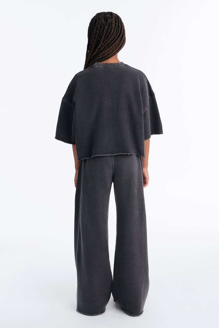 Mini Strollin' Around Pant Set - Charcoal